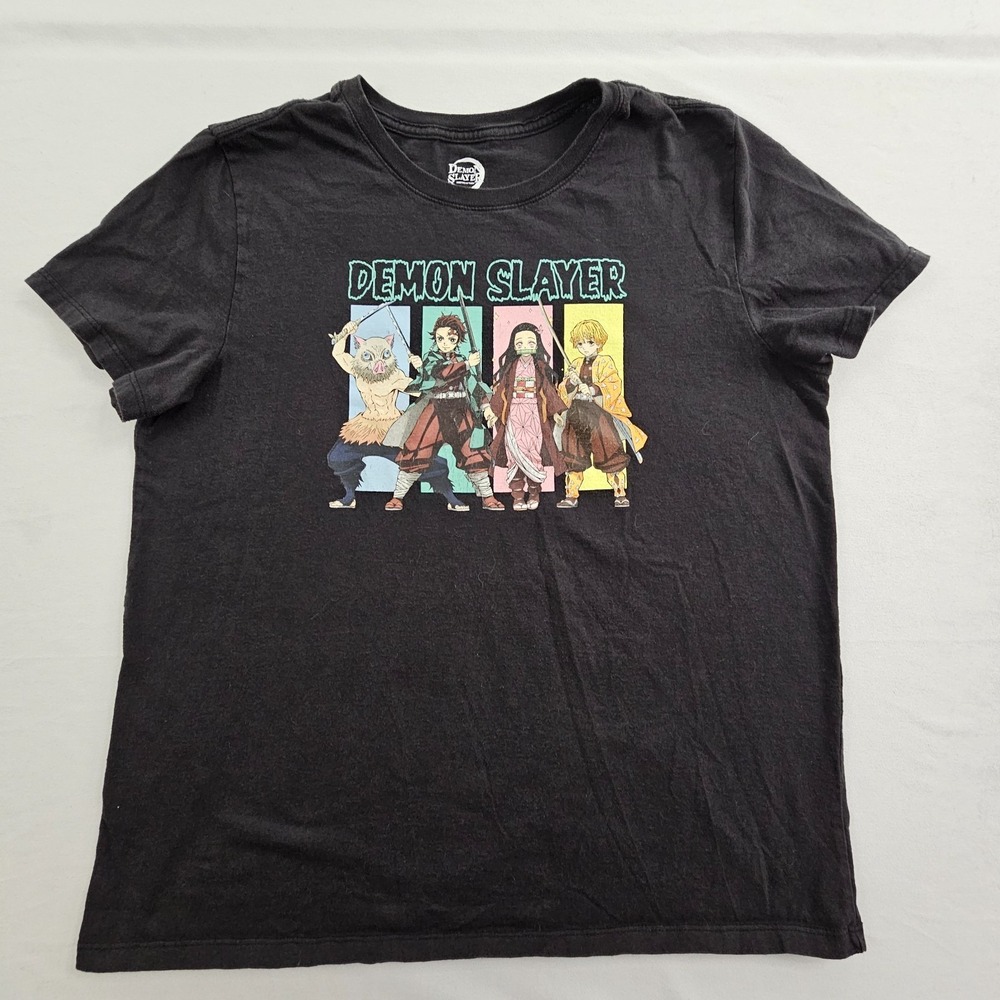 Demon Slayer Black Short Sleeve Cotton T-Shirt Women's L